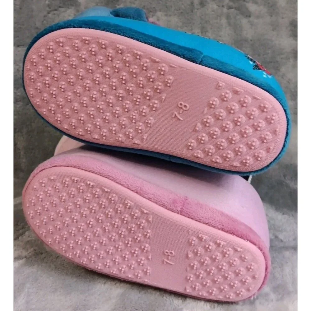 Disney Lilo And Stitch Angel Slippers Size 7-8 Children's Plush‎
